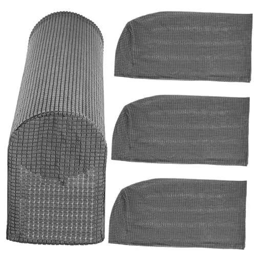 Produktbild: FUNOMOCYA 4stücke Teiliges Sofa Armlehnenbezüge Weiche Dicke Armlehnen-schoner Silber Optimalen Möbel-Schutz rutschfest Und Passend Für Verschiedene Sofas