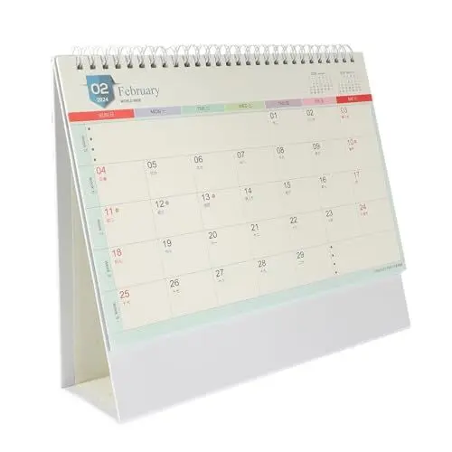 Produktbild: FUNOMOCYA Stehender Schreibtischkalender dekorativer Bürokalender helles Design Dekoration für das Home Office