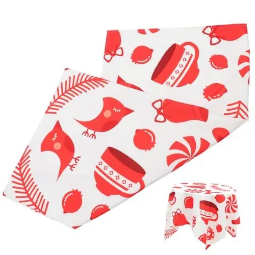 Produktbild: FUNOMOCYA Runde Tischdecke Aus Segeltuch Und Langlebig Weihnachtstischdecke Für Festliche Dekoration Und Charmant