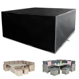 Produktbild: Funshot Abdeckung für Gartenmöbel Wasserdicht Schutzhülle,420D Oxford Gewebe Gartentisch Abdeckplane Gartenmöbel Abdeckung für Loungemöbel Möbelsets ,Winterfest,Winddicht Anti-UV,200x200x90cm