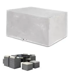 Produktbild: Funshot Abdeckung für Würfel Gartenmöbel Wasserdicht Schutzhülle Gartentisch Abdeckplane für Loungemöbel Möbelsets,Winterfest,Winddicht Anti-UV,Transparent,125x125x71cm