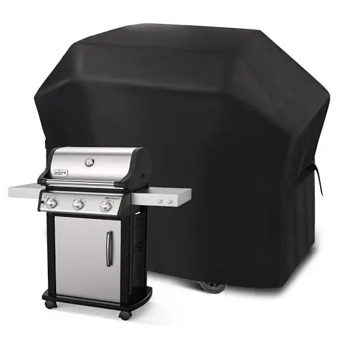 Produktbild: Funshot Grillabdeckung Wetterfest Gasgrill Abdeckplane, Große BBQ Grill Abdeckung Wasserdicht,420D Oxford-Stoff Grillhaube Gasgrill Abdeckung Grill Schutzhülle, UV-beständig, reißfest,132x66x109 cm