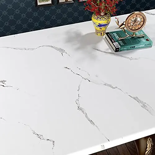 Produktbild: FunStick Selbstklebend Marmor Tapete 60CM x 5M Möbelfolie Weiß Matt Vinyl klebefolie Möbel Textur Dekorative Aufkleber Wasserdicht Kontaktpapier für Küchenschrank Tischplatte Badezimmer Wohnzimmer