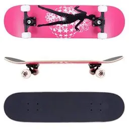 Produktbild: FunTomia Skateboard mit ABEC-9 Kugellager Rollenhärte 100A und 100% 7-lagigem kanadisches Ahornholz Skate Board mit Kicktail (Dancing)