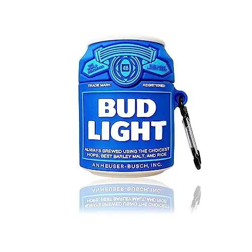 Produktbild: Funwaretech Airpods 3 Hülle mit Karabiner,Funny Cute Kawaii Silikon 3D Schutzhülle und Haut Case (Kabelloses Laden) Kompatibel mit Apple Airpods 3rd Generation-Blue Beer