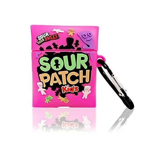 Produktbild: Funwaretech Airpods 3 Hülle mit Karabiner,Funny Cute Kawaii Silikon 3D Schutzhülle und Haut Case (Kabelloses Laden) Kompatibel mit Apple Airpods 3rd Generation-Pink Sour Patch