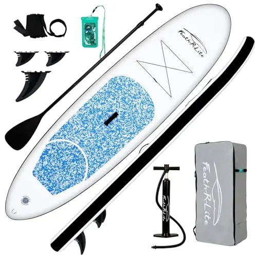 Produktbild: FunWater Stand Up Paddling Board Aufblasbares SUP Board mit Paddel, Flossen, Rucksack, Pumpe, Reparaturset, Leash