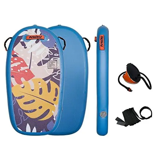 Produktbild: FunWater Aufblasbares Surfbrett, Leichtes Bodyboard mit Premium-Leash und Handschlaufe für Kinder und Erwachsene