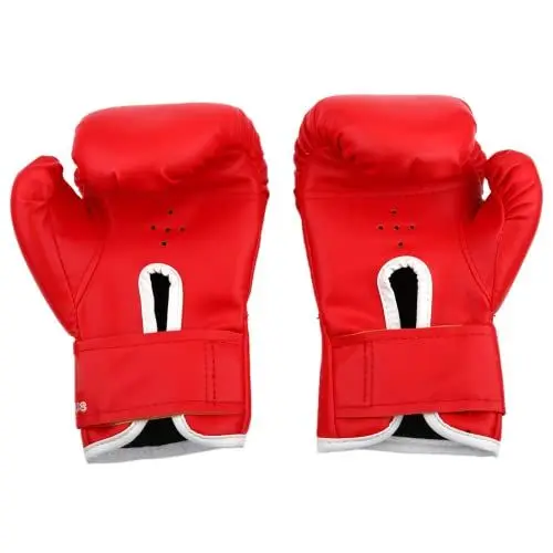 Produktbild: Fupei Boxhandschuhe, atmungsaktive, elastische, ergonomische, Flexible, verstellbare Muay-Thai- für für professionelles Sporttraining(rote Handschuhe rote Handfläche)