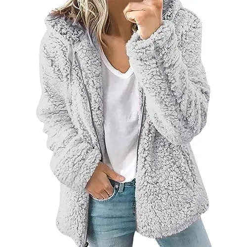 Produktbild: FUPODD Fleecejacken Damen Mantel Winter Übergangsjacke Damen Wollmantel Damen Winterjacke Damen Grosse Grössen Winterjacke Damen Kurz Damen Jacken Arbeitsjacke Winter Winterjacken Für Damen