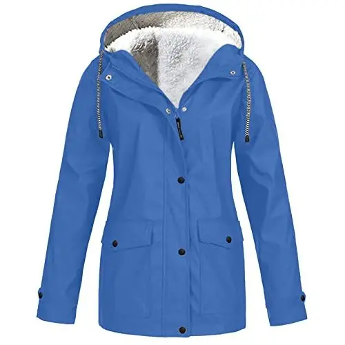 Produktbild: FUPODD Regenmantel Damen Lang Puffer Jacke Damen Winter Snowboardjacke Skijacke Damen Schwarz Wintermantel Wasserdicht Damen Winterjacken Für Damen Trenchcoat Warme Winterjacke Damen Beige Creme