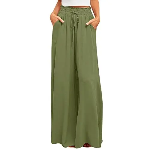 Produktbild: FUPODD Sommerhose Damen Leicht Leinenhose Damen Stoffhose Damen Sommer Culottes Hosen Damen Sommerhosen Damen Leicht Und Luftig Palazzo Hose Damen Sommer Musselin Hose Damen Weite Hose Damen Sommer