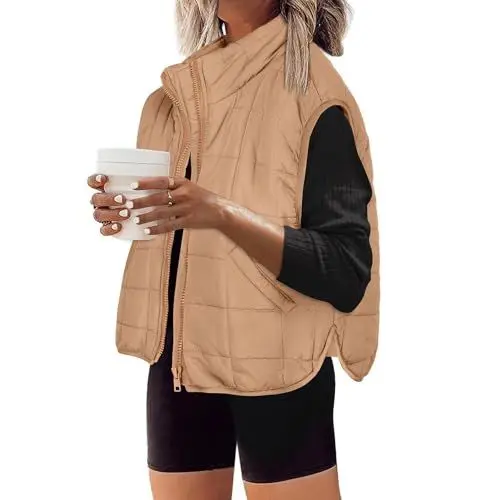 Produktbild: FUPODD Weste Winter Damen Mantel Daunenjacke Damen Puffer Jacket Puffer Mantel Damen Warme Winterjacke Damen Gefüttert Winter Parka Jacke Damen Mantel Damen Winter Elegant Puffer Mantel Damen