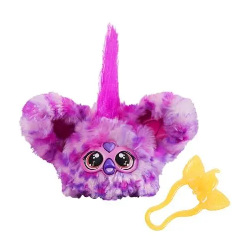Produktbild: Furby Furblets Hip-Bop Mini, Hip-Hop Musik & Sätze in Furbisch (über 45 Geräusche), Kuscheltier in Pink-Lila-Gemustert, für Kinder ab 6 Jahren, originelles Wichtelgeschenk