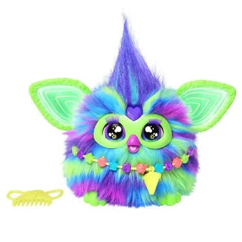 Produktbild: Furby Galaxy, leuchtet im Dunkeln, interaktives Plüschspielzeug - Deutsche Fassung, Silber/Blau/Lila