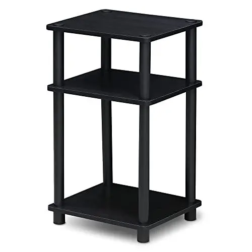 Produktbild: Furinno Beistelltisch mit 3 Ablageebenen, Holz, Americano/Schwarz, 29.21 x 34.04 x 57.91 cm