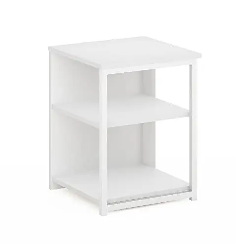 Produktbild: Furinno Camnus Modern Living Beistelltisch, Nachttisch, Solid White (weiß)/Weiß, 38.6(W) x 51.1(H) x 39.9(D) cm