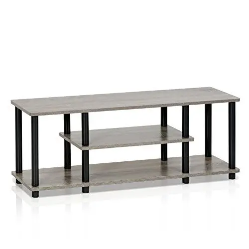 Produktbild: Furinno Entertainment/TV-Regal mit unterschiedlichen Ablageflächen, holz, Eiche Grau/Schwarz, 29.72 x 29.72 x 41.15 cm