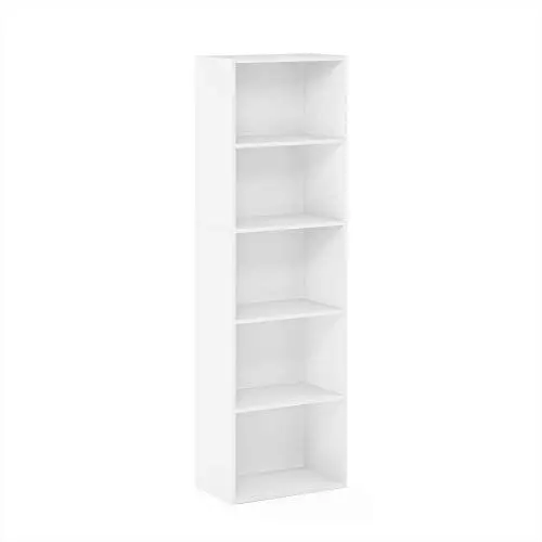 Produktbild: Furinno Luder 5-stufiges, wendbares, farbiges Bücherregal mit offenem Regal, Weiß