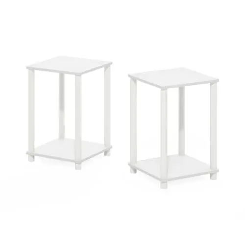 Produktbild: Furinno Turn-N-Tube Haydn Beistelltisch, Weiß/Weiß, 2er-Set