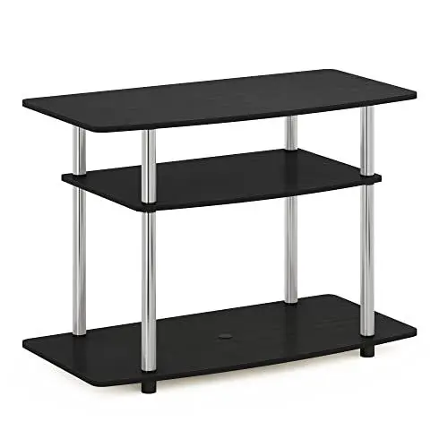 Produktbild: Furinno Turn-N-Tube No Tools 3-stufiger TV-Ständer, Americano, Edelstahlrohre