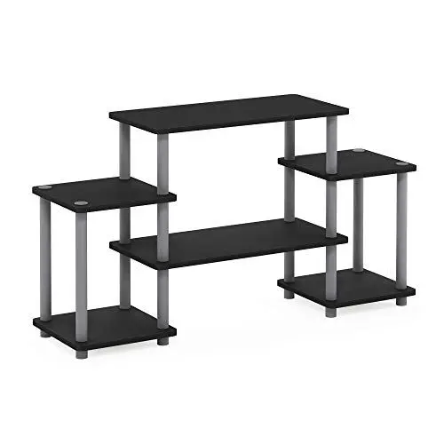 Produktbild: Furinno Turn-N-Tube TV-Schrank, Fernsehtisch, TV-Regal, Spanplatte, Schwarz/Grau, 105.4 (B) x 58 (H) x 29.5 (T) cm