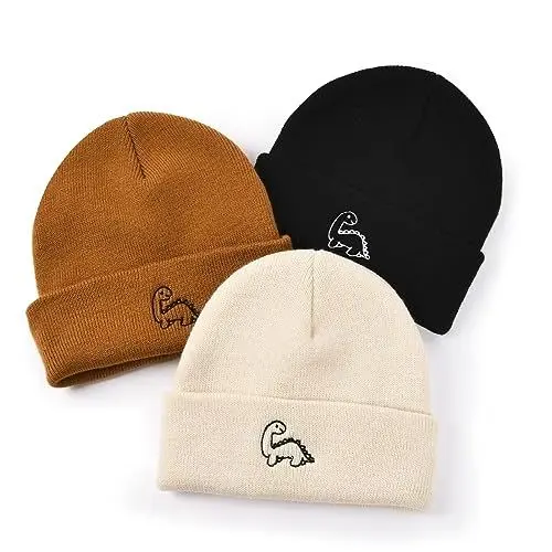 Produktbild: FURTALK Baby Beanie Mütze Cute Kleinkind Wintermütze Stricken Jungen Mädchen warm 3 Pack Kinder Bestickt Beanies Cap für 0-3 Jahre