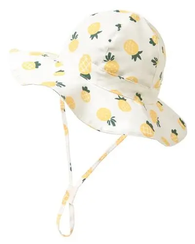 Produktbild: FURTALK Baby Kleinkind Kinder Sonnenhut UV-Schutz Baumwolle Fischerhut Mädchen Jungen Verstellbarer Faltbare Sommer Strand Bucket Hat mit niedlichem Muster