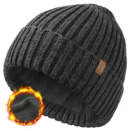 Produktbild: FURTALK Unisex Winter Beanie Grobstrick Mütze mit weiches Fleecefutter Warm Wintermütze für Herren und Damen