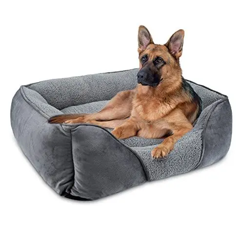 Produktbild: FURTIME Hundebett Grosse Hunde, Hundekorb Waschbar Flauschig, rutschfeste Hundekörbchen Weich Bequem Atmungsaktiv, Anti-Angst Hundebetten für Grosse Hunde und Katzen, 89x63x23cm