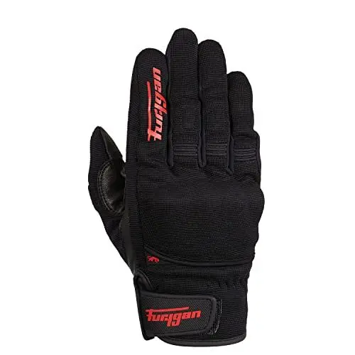 Produktbild: Furygan Jet D3O Lady - Damen-Motorradhandschuhe- Handfläche aus 100% Leder - Taktil - Komfort - Sommerhandschuhe - Atmungsaktiv & leicht - Mittelhandschutz D3O d30, Schwarz-rot
