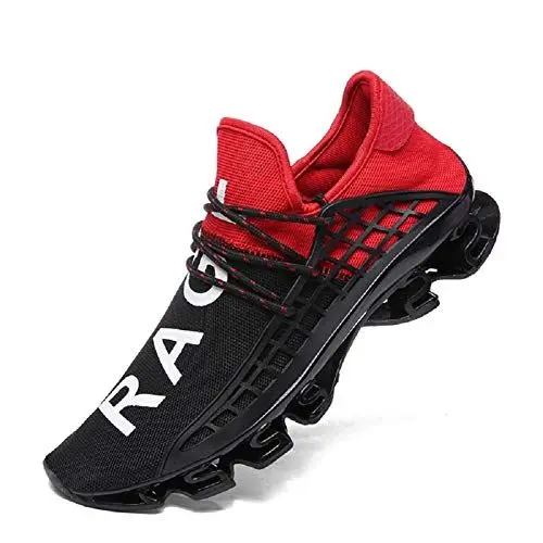 Produktbild: FUSHITON Sportschuhe Herren Laufschuhe Damen Turnschuhe Freizeitschuhe Atmungsaktiv Sneakers Mode Straßenlaufschuhe, Rot, 43 EU