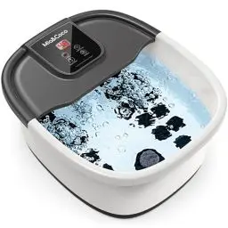Produktbild: Fussbad fussbadewanne, fußbad massagegerät wasser elektrisch mit massage, foot Relief mit Heizung Blasen Vibration Temperaturregelung, Pediküre Bimsstein, 22 Rollen 264 Massageknoten