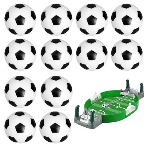 Produktbild: FußBall, 12 Mini Fussball, Softball Ball Kinder, Schwarz und Weiß Kinderball, Fussball Kinder, Tischfussball Kinder, Indoor Fussball Interaktives Tesktop Spielzeug für Familie Spielabend
