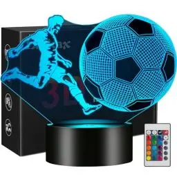 Produktbild: Fussball Geschenke Jungen, Fußball Geschenke für Jungs, 3D Nachtlicht Kinder Optische Täuschung Lampe 16 Farben Ändern, Kinderzimmer Deko Kleinigkeiten Geburtstags Geschenke für Fußballfans
