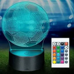 Produktbild: Fussball Nachtlicht, 3D Kinder Led Lampe Nachtlicht Stichlicht mit 16 Farben Ändern und Fernbedienung, Nachtlicht für Kinder, Männer,Freunde, Geburtstags, Weihnachten, Halloween Kinder Geschenke
