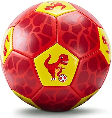 Produktbild: hahaland Fußball Spielzeug Mit Ballpumpe und Netz, Fussball Kinder Ball für das Training Drinnen Draußen, Größe 3 Dinosaurier Geschenke für 3 4 5 6 7 8 Jahre alt Kinder Junge Mädchen