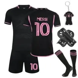 Produktbild: Fußball Trikot Kinder Set, 23/24 Heimtrikots/Auswärtstrikots Trikot Jungen,Fussball T-Shirt Shorts, Football socken, Knieschützer Set und Fußbälle Jersey Schlüsselanhänger