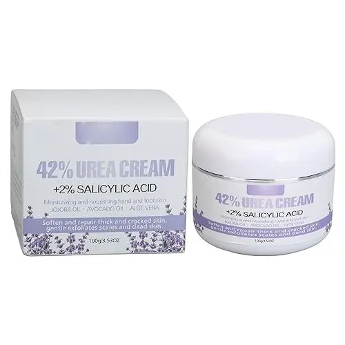 Produktbild: Fußcreme, 42 Prozent plus 2 Prozent Salicylsäure, Feuchtigkeitscreme für die Fuß- und Handhautpflege, 100 g