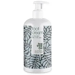 Produktbild: Fußcreme 500ml | Fußcreme mit Teebaumöl für Frauen & Männer bei Hornhaut und Fußschweiß | Urea Hornhautcreme | Fußbalsam bei Schrunden | mit australischem Teebaumöl