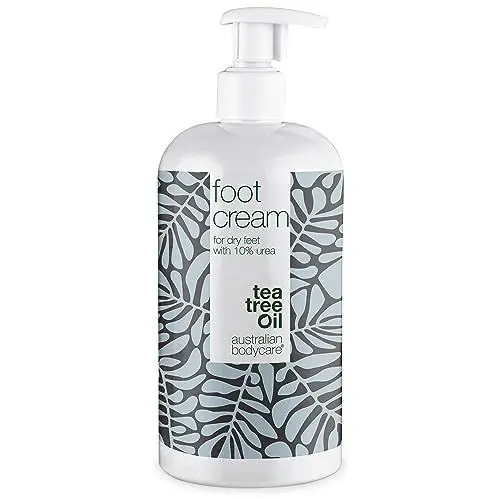 Produktbild: Fußcreme 500ml | Fußcreme mit Teebaumöl für Frauen & Männer bei Hornhaut und Fußschweiß | Urea Hornhautcreme | Fußbalsam bei Schrunden | mit australischem Teebaumöl