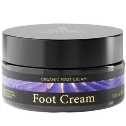 Produktbild: Fußcreme mit Sheabutter + BIO Aloe Vera + Salicylsäure - Fusscreme sehr trockene Füße + rissige Fersen - Fußpflege - Fußcreme gegen Hornhaut - Foot Cream 100ml - Skincare Vegan - Satin Naturel