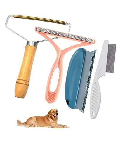 Produktbild: Fusselentferner, 4er Tierhaarentferner Tragbarer Fusselrasierer Katzenhaarentferner Magische Pfoten Fusselbürste für Teppich Kleidung Sofa Gewebte Mäntel Hundehaare Katzenhaare Bett Automatten