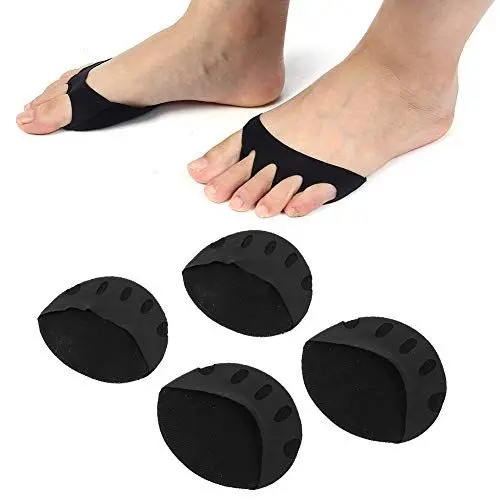 Produktbild: Fußkissen, Spitzenschuh-Zehenpolster, Stress- und Schmerzlinderung, 2 Paar Schuhe mit Hohen Absätzen, Atmungsaktives Vorfußpolster, Vorfuß-Patch (BLACK)