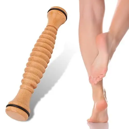 Produktbild: Fußmassagerolle aus Holz, ANGGREK Bequeme Stressabbauende Fußrolle Massagewerkzeug Fußgewölberolle Muskelentspannende Fußrolle Fussmassageroller Fersensporn Massagegerät
