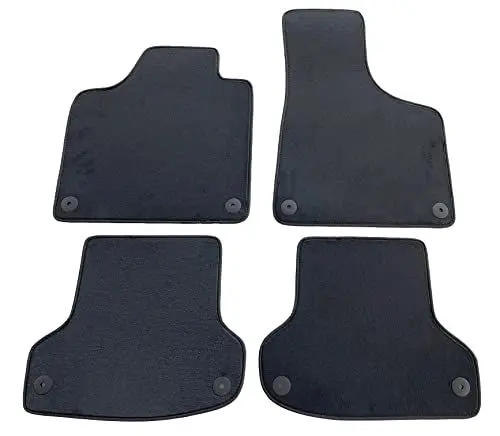 Produktbild: Fußmatten A3 8P und Sportback 8PA 2003-2012 Premium Velours dunkelgrau/anthrazit mit Grip-Borte, passgenau mit Ankerknöpfen, Schwarz