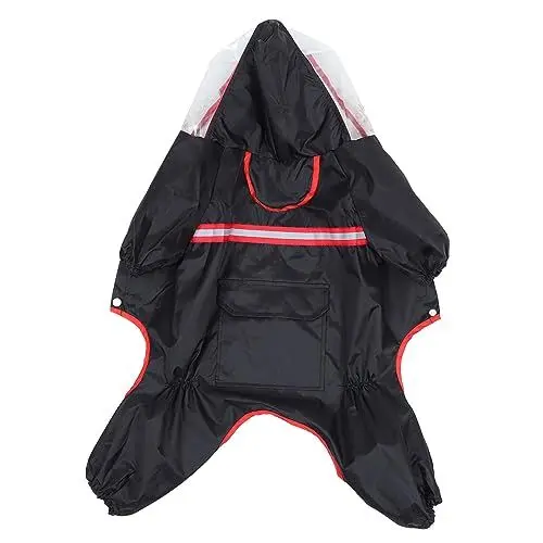 Produktbild: FUTUREORYY Reflective Strip Dog Raincoat Lightweight Pet Rainwear für Kleine und Große Sicherer Sitz mit Brustverschluss Stylischer Hoher Regenschutz für Unbeständiges