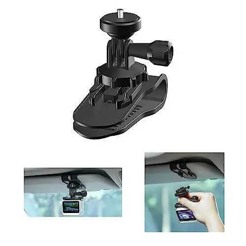 Produktbild: Fututech Verstellbare Kfz-Halterung für Insta360 X5 X4 Go3 X3 X2 One R 1/4 Sonnenblende Halterung für GoPro13 12 11 10 9 8 Clip für DJI Osmo Action 5 4 3 2 Zubehör für Action-Kameras Mount