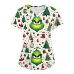 Produktbild: FUXINGHUAYA Black Friday Angebote 2024 Halloween Krankenschwester Kostüm Weihnachten Kasack V-Neck Pragmatisch Brachliegen Krankenpfleger Kleidung Weihnachts Berufskleidung S