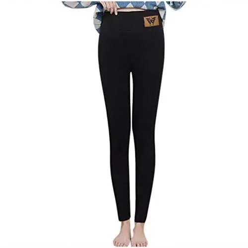 Produktbild: FUXINGHUAYA Black Leggings Women Thermo Leggings Damen Verdickt Und Fest Gefütterte Im Winter High Waist Strumpfhose Mit Fleece Warm Kuschelig Elastisch Sport Yogahose Hose